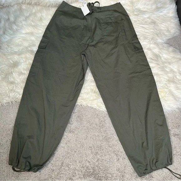Nwt Good American  PARACHUTE PANT ‎ Fatigue olive Green Pants - Picture 12 of 12